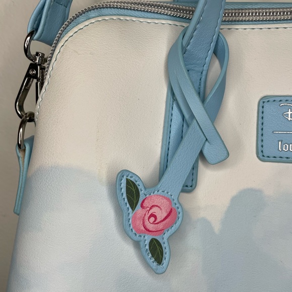 Loungefly Disney Alice in Wonderland Cheshire Cat Flora Watercolor Satchel Purse - Picture 5 of 13